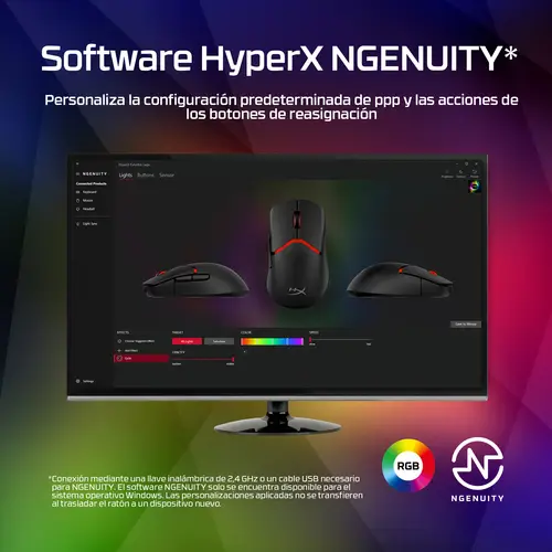 Pulsefire Fuse: ratón gaming inalámbrico (negro) - Imagen 2