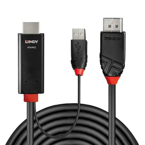 41500 adaptador de cable de vídeo 3 m HDMI + USB Type-A DisplayPort Negro - Imagen 2