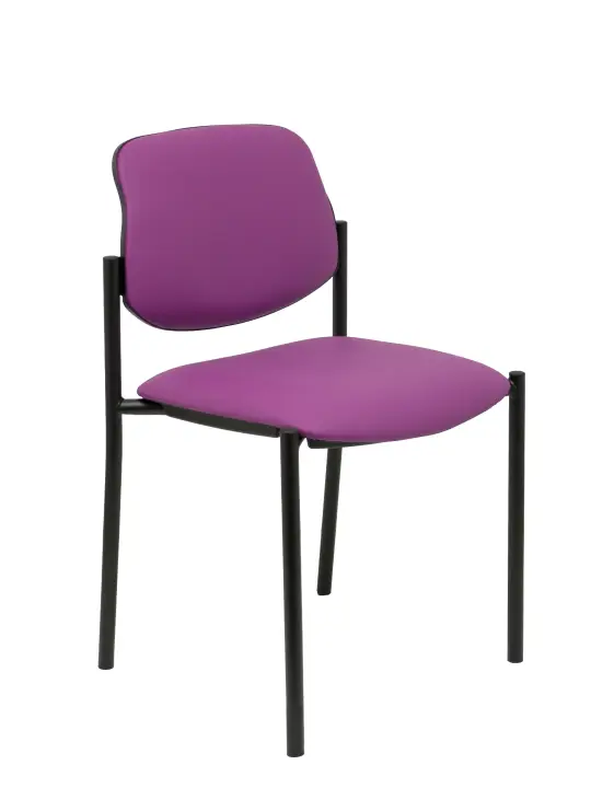 Silla fija Villalgordo similpiel morado chasis negro