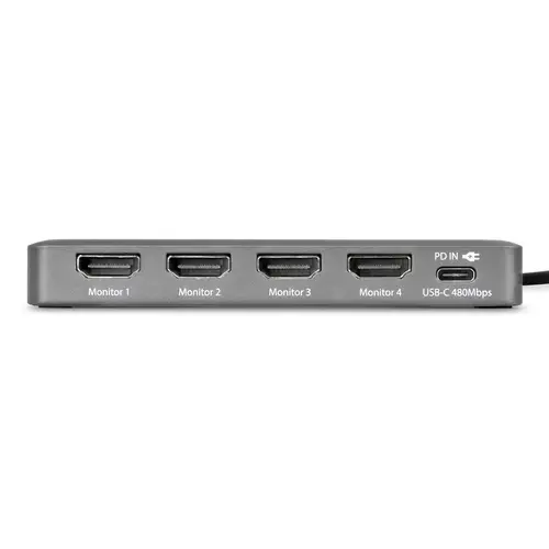 QUAD-USB-HDMI-ADAPT base para portátil y replicador de puertos Alámbrico USB 3.2 Gen 1 (3.1 Gen 1) Type-C Gris - Imagen 6