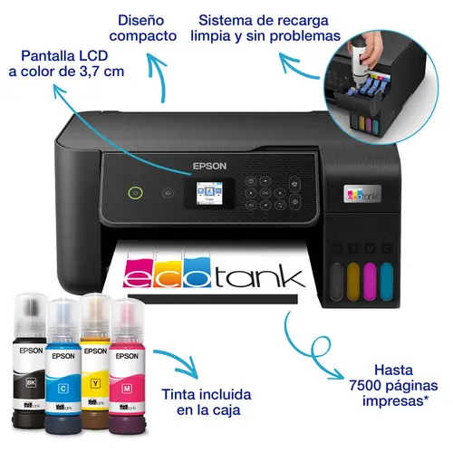 EcoTank ET-2870 Inyección de tinta A4 5760 x 1440 DPI 33 ppm Wifi - Imagen 4