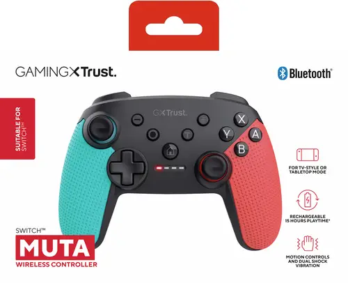 GXT 1246B Muta Negro, Azul, Rojo Bluetooth Gamepad Nintendo Switch, Nintendo Switch Lite - Imagen 7