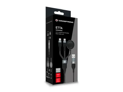 ETTA08B15 cable USB USB 2.0 1,5 m USB A 2 x USB C Negro - Imagen 3
