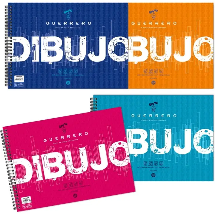 GUERRERO BLOCK DIBUJO ESPIRAL 20 HOJAS 120 GR CON RECUADRO FOLIO ..