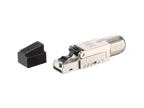 121172 conector RJ-45 Negro, Acero inoxidable - Imagen 1