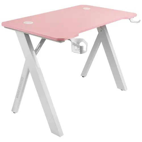 MGD100RGB, Mesa Gaming Ergonómica RGB, Alfombrilla XXL, Soporte Auriculares y Bebida, Escritorio PC, 100x60cm, Rosa - Imagen 2