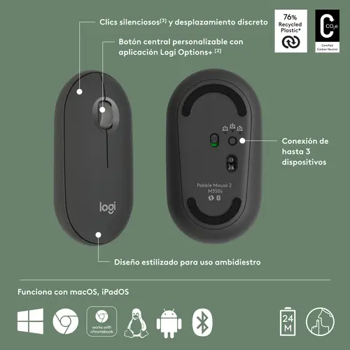 910-007015 ratón Viajes Ambidextro RF Wireless + Bluetooth Óptico 4000 DPI - Imagen 13