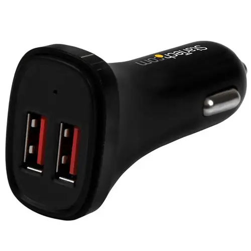 Cargador de Coche USB de Dos Puertos - 24W / 4,8A - Negro - Imagen 1