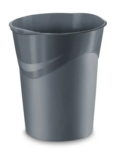PAPELERA PLAST. CEP GLOSS CERRADA GRIS