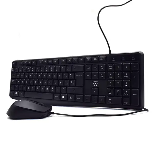 EW3006 teclado Ratón incluido Oficina USB QWERTY Español Negro - Imagen 2