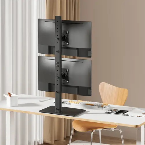 AISENS Soporte de Mesa Con Peana Eco Giratorio e Inclinable para 2 Monitor TV 12kg de 17 34  Negro - Imagen 5