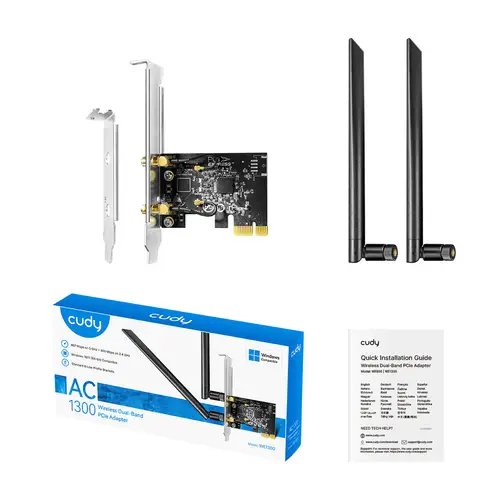 AC1300 Wireless Dual-Band PCI-E Adapter, WE1300 1.0 WLAN 867 Mbit/s - Imagen 3