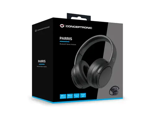 PARRIS03B auricular y casco Auriculares Inalámbrico y alámbrico Diadema Llamadas/Música Bluetooth Negro - Imagen 4