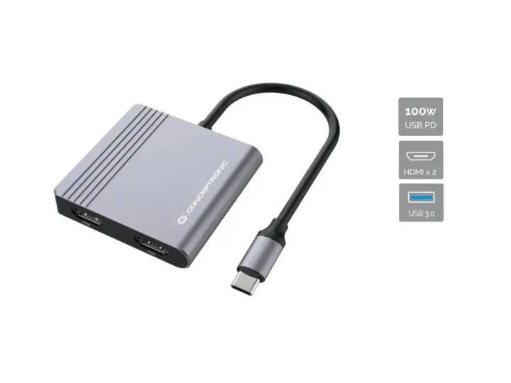 DONN13G base para portátil y replicador de puertos Alámbrico USB 3.2 Gen 1 (3.1 Gen 1) Type-C Gris
