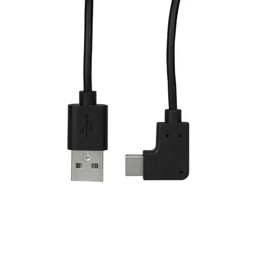 Cable de Carga y Sincronización USB-A a USB-C de 1m - Cable de Datos USB-A a USB Tipo C - Cable Acodado USB Tipo C - M/M - Negro - Imagen 4