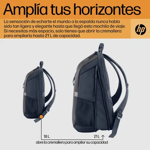 Mochila para portátil Travel de 15,6 pulgadas y 18 litros, color gris - Imagen 6