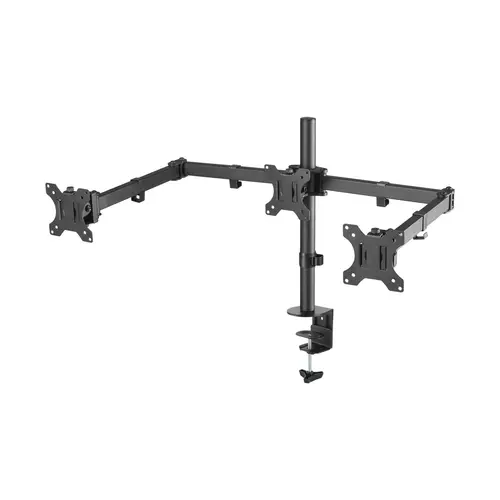Soporte De Mesa Eco Giratorio E Inclinable Para 3 Monitores 7kg (3 Pivotes, 2 Brazos) De 13-27, Negro - Imagen 4