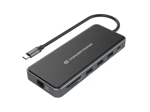 DONN15G base para portátil y replicador de puertos Alámbrico USB 3.2 Gen 1 (3.1 Gen 1) Type-C Gris - Imagen 1