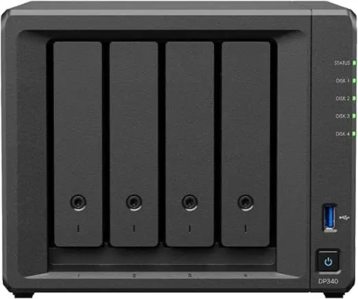 DP340 servidor de almacenamiento NAS Escritorio R1600 16 GB Negro