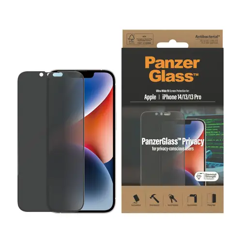 Privacy Screen Protector iPhone 14 | 13 | 13 Pro | Ultra-Wide Fit Protector de pantalla Apple 1 pieza(s) - Imagen 3