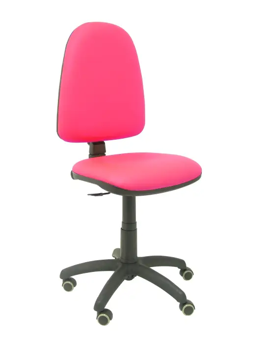 Silla Ayna similpiel rosa ruedas de parqué