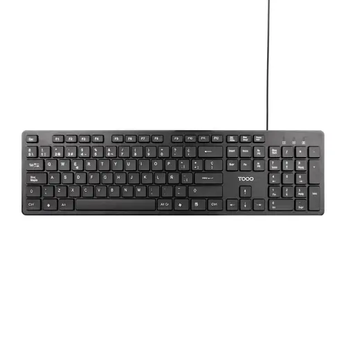Teclado silencioso USB, 105 teclas, Negro - Imagen 2