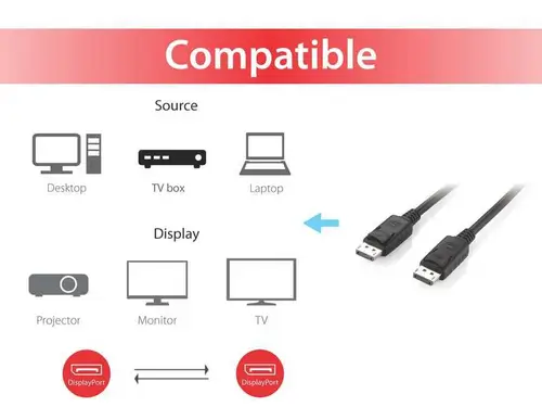 119333 Cable DisplayPort 1.2, 3,0 m, 4K/60 Hz - Imagen 3