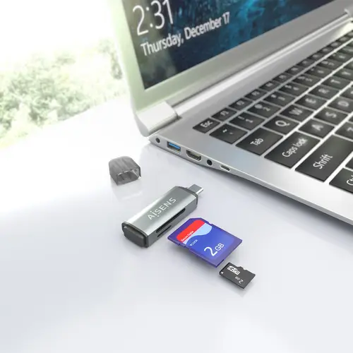 Lector De Tarjetas SD, Micro SD, MMC, Rs-MMC, MMC Micro, USB-C, Gris - Imagen 5