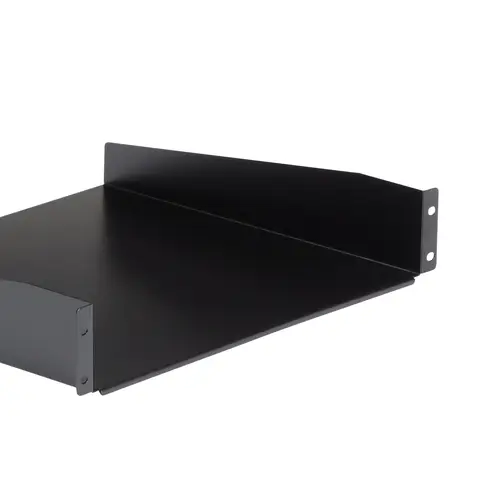 Estante 2U Bandeja Estándar para Armario Rack Universal de Servidores de 19 Pulgadas - de Acero de Servicio Pesado - Capacidad de Carga de 20kg - 16" de Profundidad - Negro - Imagen 2