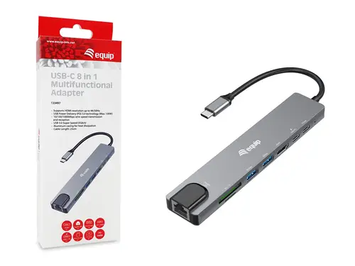 133497 base para portátil y replicador de puertos Alámbrico USB Tipo C Negro, Gris - Imagen 8