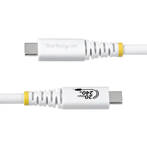 Cable USB4 2m - Cable USB-C Certificado USB-IF - 20Gbps - PD 240W EPR - 4K120 - DP 1.4 - Cable USB Tipo C - Recubrimiento de TPE - Blanco - Imagen 3