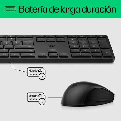 Combo de teclado y ratón inalámbricos 650, negro - Imagen 7