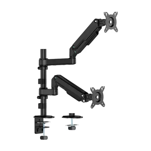 Soporte de Mesa Eco Contrapeso Giratorio e Inclinable Para Monitor/TV 9kg (3 Pivotes, 2 Brazos) de 17-32", Negro - Imagen 1