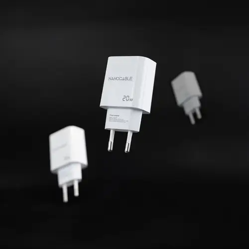 Cargador USB-C/PD + USB-A/QC 20W, Blanco - Imagen 2