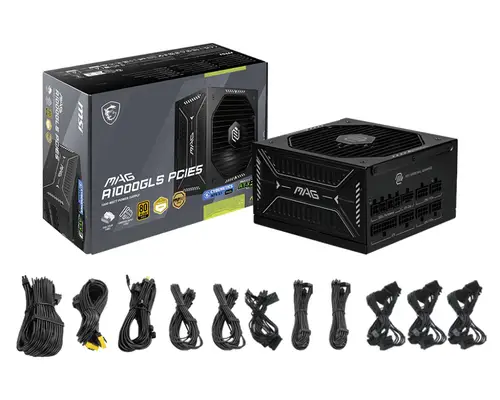 MAG A1000GLS PCIE5 unidad de fuente de alimentación 1000 W 24-pin ATX ATX Negro - Imagen 4