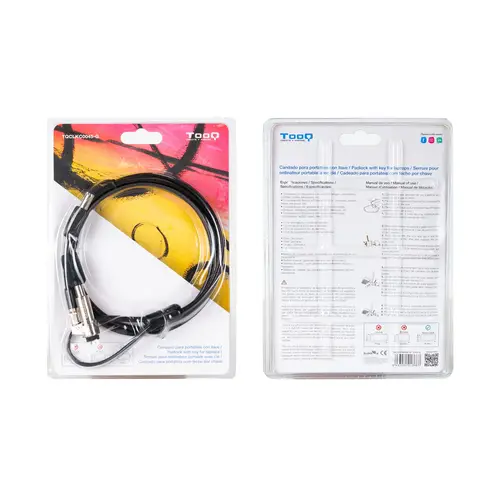 Cable de Seguridad Tipo NANO con Llave para Portátiles 1.5 metros, Gris Oscuro - Imagen 2