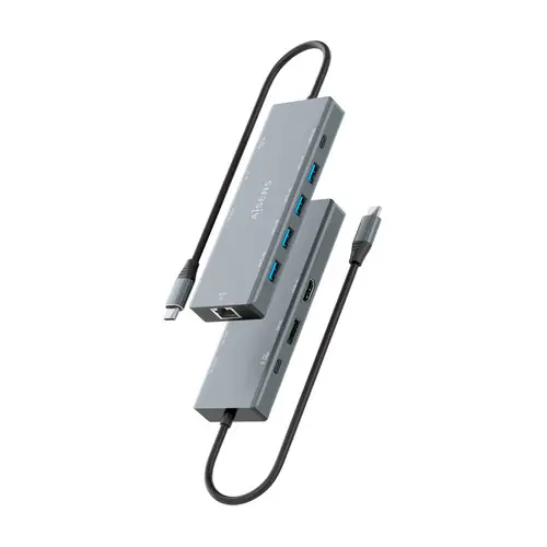 USB-C Dock 9 en 1, USB-C A 1xHDMI, 1xDisplayPort, 1xRJ45, 4xUSB-A 5G, 1xUSB-C 5G, 1xUSB-C PD100W, Gris, 20cm - Imagen 3