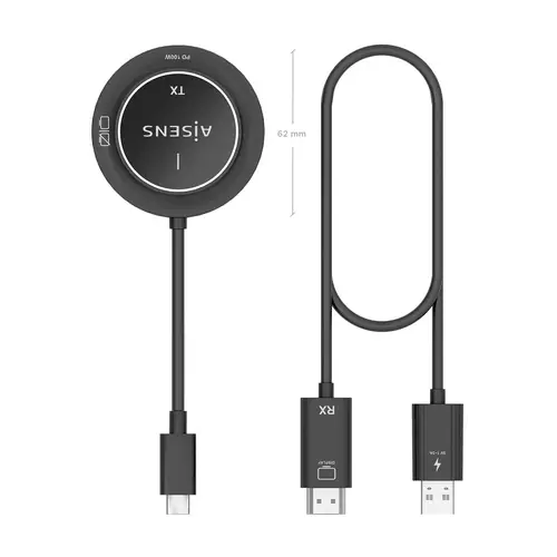 USB-C A HDMI Inalambrico 1080P 30m + USB-C PD 100W, Negro - Imagen 4