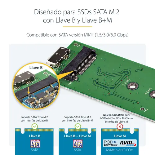 Caja Adaptador M.2 NGFF a USB 3.1 con Carcasa Protectora - Conversor NGFF a USB-C - Imagen 7