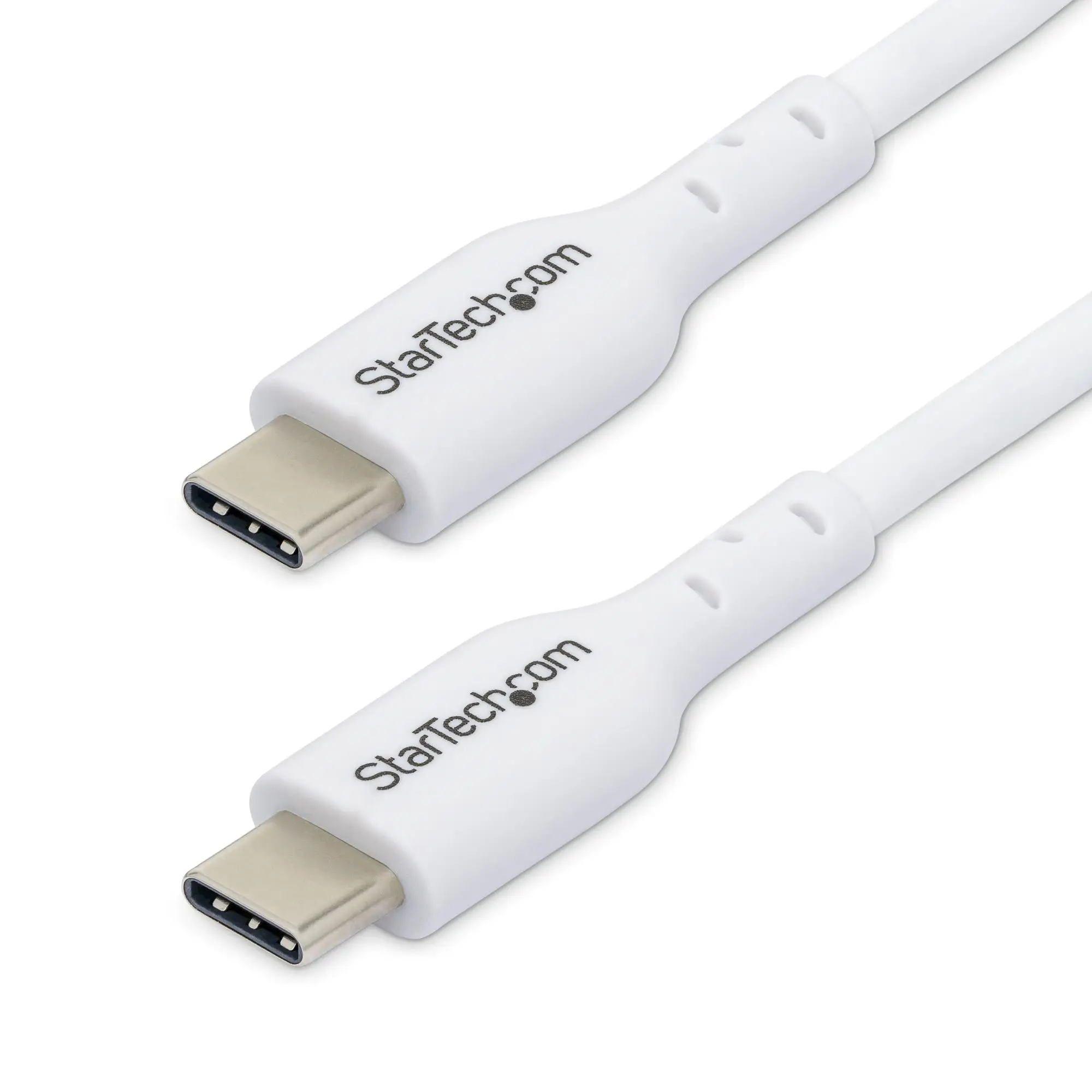 Paquete de 2 Cables USB-C de Carga de 1m - Cable USB Tipo C Cargador para Portátiles - USB 2.0 - PD 60W 3A - Recubrimiento de TPE - Blanco - para MacBook Air, iPhone 16 Pro Max/15