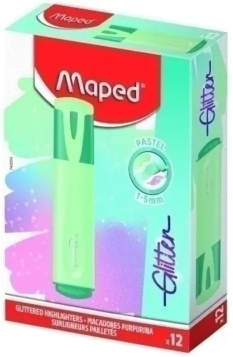 ROTUL. FLUOR MAPED GLITTER VERDE