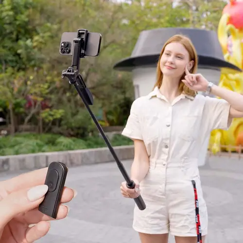 Palo Tripode Para Selfie Con Mando A Distancia Bluetooth 3 En 1, Negro - Imagen 5