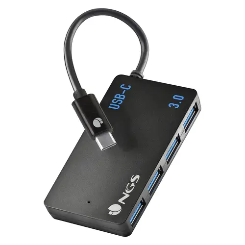 WONDER IHUB4 USB 3.2 Gen 1 (3.1 Gen 1) Type-A 480 Mbit/s Negro - Imagen 1