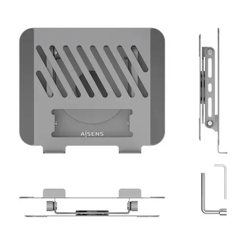 Soporte de Sobremesa XL Giratorio Ajustable para Portatil / Tablet 10"-17", Gris - Imagen 5