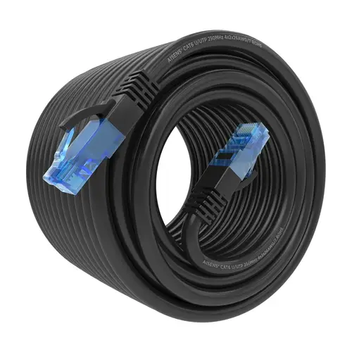 Cable De Red Latiguillo RJ45 Cat.6 UTP AWG26 CCA, Negro, 20 m - Imagen 2