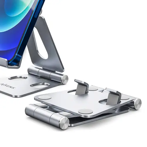 Soporte De Sobremesa Tamaño M Ajustable (2 Pivotes) Para Movil / Tablet, Plata - Imagen 4