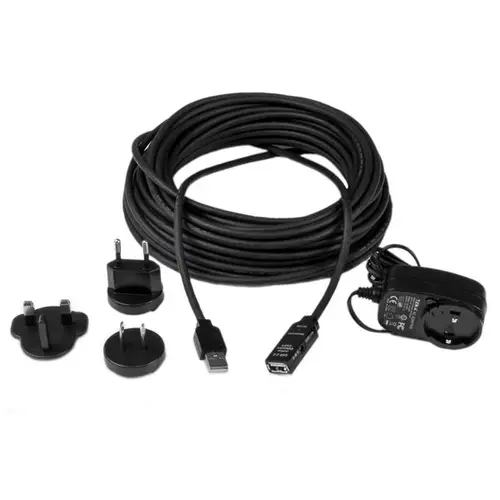 Cable 15m Extensión Alargador USB 2.0 Activo Amplificado - Macho a Hembra USB A - Negro - Imagen 4