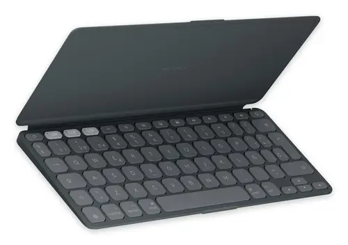 Keys-To-Go 2, teclado inalámbrico portátil para iPad con tapa integrada, estilizado y compacto, para iPad, iPhone, Mac y Apple TV, para alternar fácilmente entre dispositivos, Grafite - Imagen 1