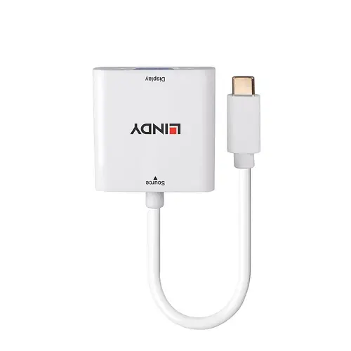 43355 adaptador de cable de vídeo USB Tipo C VGA (D-Sub) Blanco - Imagen 2