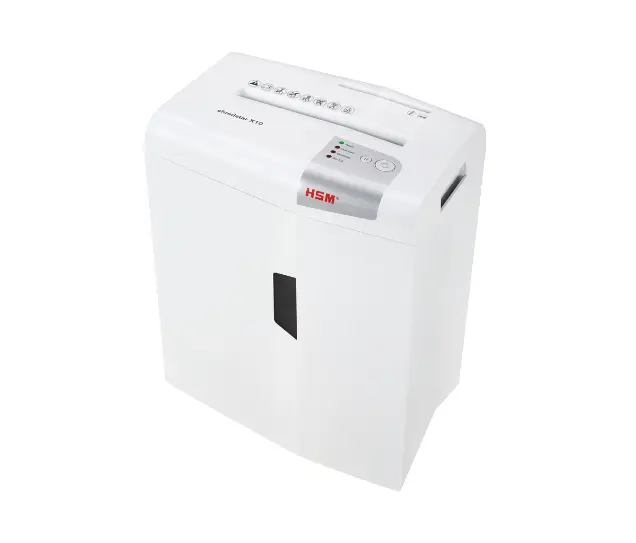 X10 triturador de papel Corte en partículas 58 dB 22 cm Plata, Blanco